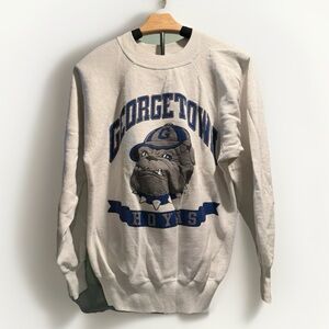 VINTAGE Georgetown University Hoyas Sweatshirt White Size Medium